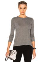 T By Alexander Wang Classic Cropped Long Sleeve Tee In Gray
