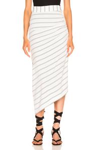 Smythe Asymmetrical Skirt In Gray,stripes,white