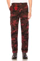 Valentino Camouflage Cargo Pants In Abstract,red