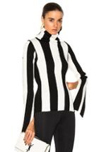 Monse Stripe Turtleneck Sweater In Black,white,stripes