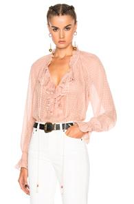 Roberto Cavalli Woven Blouse In Pink