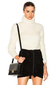 Saint Laurent Mohair Turtleneck Sweater In Neutrals,white