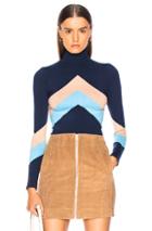 Joostricot Bodycon Long Sleeve Turtle Neck In Blue,neutral,stripes