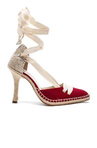Castaner X Manolo Canvas By Night High Espadrille Heels In Red