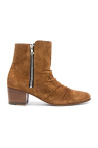 Amiri Suede Stack Boots In Brown