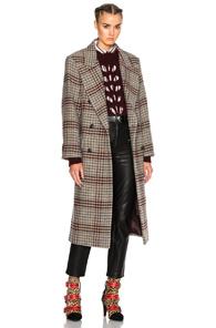 Isabel Marant Flint Plaid Coat In Neutrals,checkered & Plaid