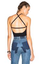 T By Alexander Wang Exposed Back Rib Tank Top In Blue