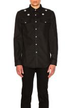Givenchy Denim Shirt With Stars In Black