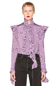 Vetements Flower Print Blouse In Purple,floral