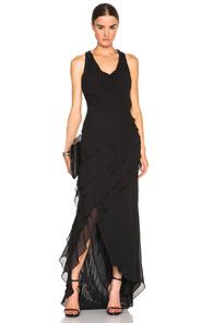Haute Hippie Layered Chiffon Dress In Black