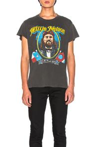 Madeworn Willie Nelson On The Road Again Crew Tee In Black