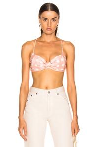 Zimmermann Corsage Tie Bra In Pink,polka Dots
