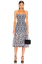 Jonathan Simkhai Lace Bustier Midi Dress In Blue,floral,white