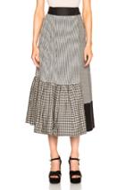 Isa Arfen Asymmetric Wrap Skirt In Black,checkered & Plaid