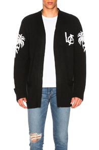 Adaptation Los Angeles Cashmere Cardigan In Black,white