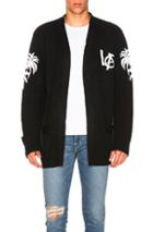Adaptation Los Angeles Cashmere Cardigan In Black,white