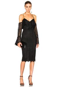 Nicholas Ivy Cut Out Shoulder Dress In Black