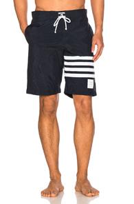 Thom Browne Board Shorts In Blue,stripes