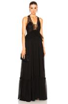 Givenchy Pleated Silk Gown In Black
