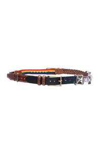 Y Project Multi Patch Belt In Stripes,black,brown,animal Print