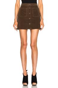Mother Patch Pocket Mini Skirt In Brown