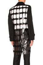 Comme Des Garcons Homme Plus Pvc Urethane Pigment Print & Wool Gabardine Coat In Black