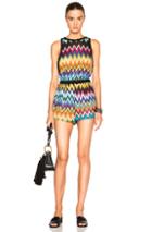 Missoni Mare Sleeveless Romper In Black,metallics,geometric Print