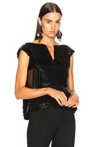 Oscar De La Renta For Fwrd Sequin Peplum Top In Black