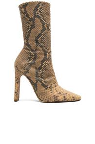 Yeezy Season 6 Python Embossed Ankle Boots In Animal Print,brown