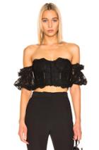 Jonathan Simkhai Multimedia Corded Lace Bustier Top In Black