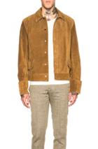 Maison Margiela Suede Zip Jacket In Brown