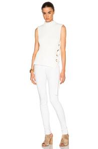Derek Lam 10 Crosby Grommet Detail Sweater In White