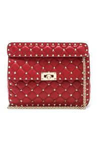 Valentino Medium Rockstud Spike Shoulder Bag In Red
