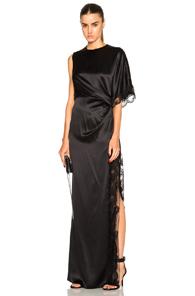 Givenchy Silk Satin And Lace Dress In Black