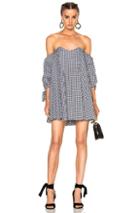 Caroline Constas For Fwrd Gabriella Dress In Black,checkered & Plaid,white