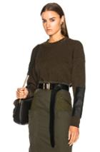 Stella Mccartney Patch Sleeve Fined Ribbed Sweater In Green