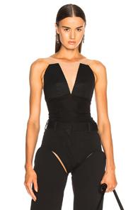 Rick Owens Prong Bustier Top In Black,neutrals