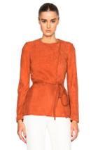 Altuzarra Tamba Suede Wrap Jacket In Orange,red