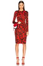 Givenchy Printed Midi Dress In Floral,red
