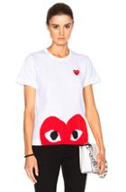 Comme Des Garcons Play Red Emblem Heart Tee In White