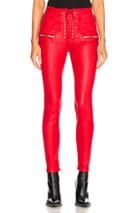Unravel Leather Lace Up Seam Pants In Red