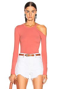 Enza Costa For Fwrd Exposed Shoulder Top In Pink