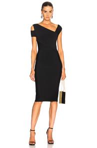Roland Mouret Barnsley Double Faced Viscose Knit Dress In Black
