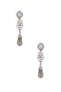Oscar De La Renta Crystal & Pearl Drop Earrings In Metallics