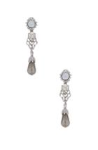 Oscar De La Renta Crystal & Pearl Drop Earrings In Metallics