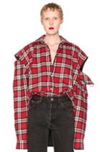 Vetements Flannel Shirt In Red,checkered & Plaid