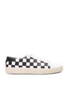 Saint Laurent Court Classic Checkerboard Sneakers In White,checkered & Plaid