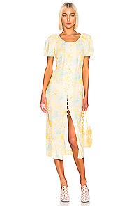 Cult Gaia Charlotte Dress In Floral,yellow