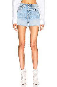 Grlfrnd Poppy High Rise Cut Off Shorts In Denim Light