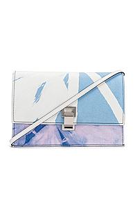 Proenza Schouler Denim Tie Dye Small Lunch Bag In Blue,ombre & Tie Dye,purple